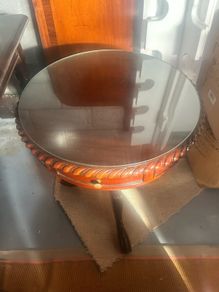 Round glass side table