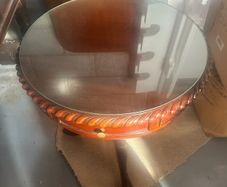 Round glass side table