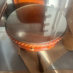 Round glass side table