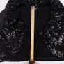 Miss Frida Black Y2K Goth Sequined Sparkly Lace Sleeve Cropped Bolero Shrug Cardigan Size S Image 10