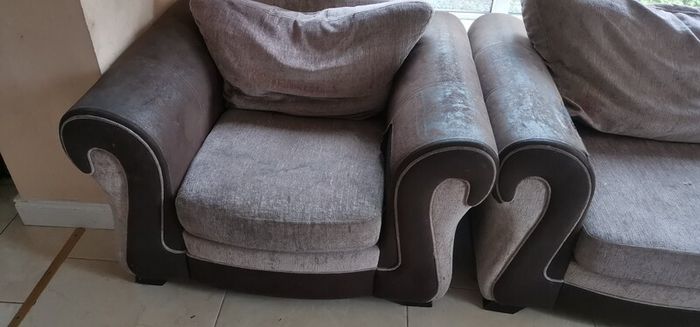 2 seater sofa bed and armchair