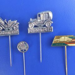 Car stickpin badges (x 4) - SKODA badges (1980s to 1990s)