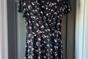 F&amp;F black floral wrap dress size 10