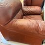 Brown leather arm chair Image 2
