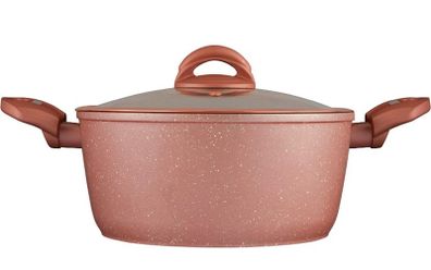 Forged Casserole Dish with Non-Stick Coating , Soft Touch Handles and Tempered Glass Lid, 24 cm (FREE POSTAGE)