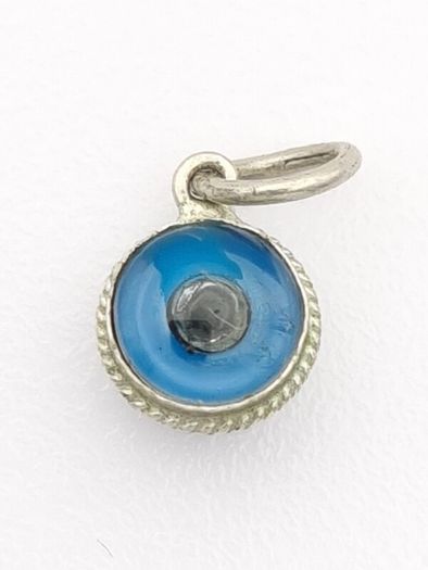 925 Vintage Sterling Silver Evil Eye Protection Charm