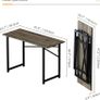 120 cm Folding Desk, Writing Gaming Computer Camping Table, No Assembly Required Home Office Desk, Black Oak Image 3
