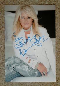 Bonnie Tyler signed photo. dedicated To John