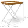 Relaxdays Folding Side Table, Bamboo, White and Natural, 60x40x72 cm Image 3