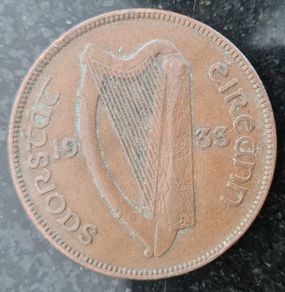 1933 Ireland 1d Penny coin