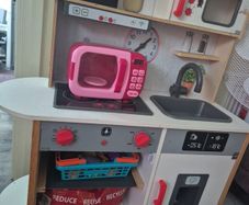 Wooden toy kitchen + more