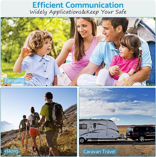 Talkies 2 way radio Long Range Walkie Talkie with 2 Pcs Original Earpieces Walky Talky 16CH Single Band Supports VOX LED Light Voice Prompt for Biking and Hiking