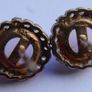 Vintage  Sterling Silver 925 Gold Plated Moonstone agate Earrings 2,6g Image 7