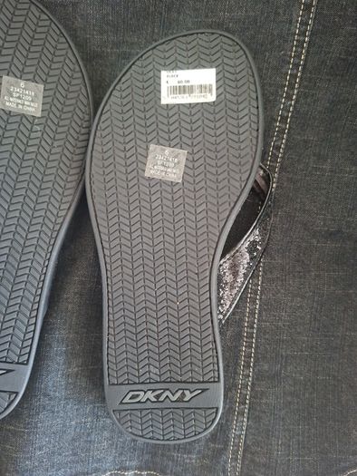 New Black Sequined Flip Flops Size 6