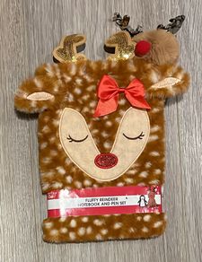 BRAND NEW Christmas Reindeer Kids Notebook & Pen