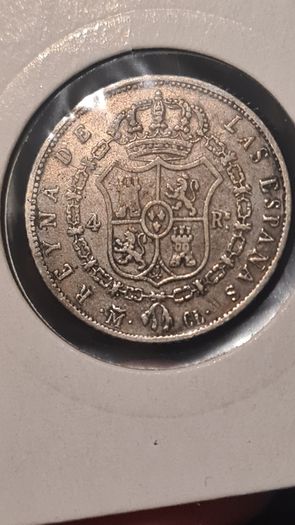 Silver 4 Reals vellon , Madrid 1849