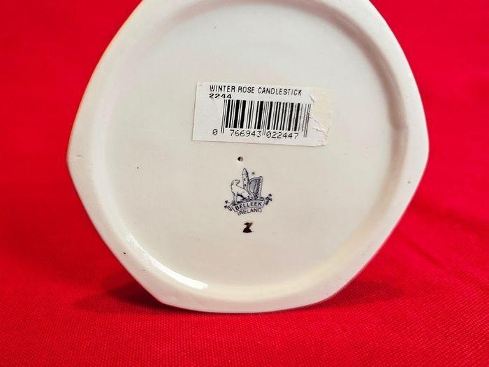 Candlestick Winter Rose , Belleek Pottery