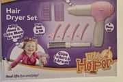 Casdon Little Helper Hair Dryer Set 8 Piece Kids Role Play Styling Kit NEW