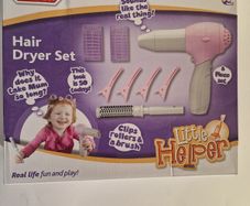 Casdon Little Helper Hair Dryer Set 8 Piece Kids Role Play Styling Kit NEW