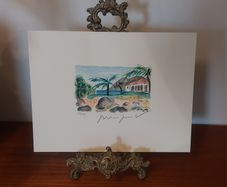 Fantastic Limited-Edition Hand-Signed Lithograph Print of a Caribbean Scene by the Renowned French Artist Alexandre Minguet (1937-1996), #737/1000