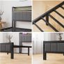 Single Bed Frames with Storage Headboard and Charging Station LED Lights Image 3