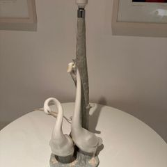 NAO/LLADRO Ceramic Lamp Stand Pair of Geese