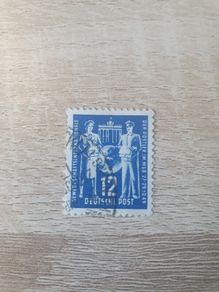 East Germany 1949 "Postal Workers' Union Congress" 12 Pfennig Stamp cancelled - free standard postage