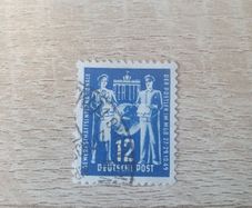 East Germany 1949 "Postal Workers' Union Congress" 12 Pfennig Stamp cancelled - free standard postage