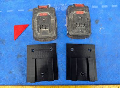 Two Wall Brackets for Parkside Batteries