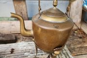 French kettle on stand .Brass and copper.