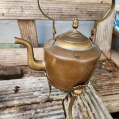 French kettle on stand .Brass and copper.