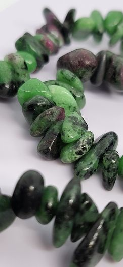 Ruby Zoisite Necklace (Size - 20) in Rhodium Pure Yellow Brass 300.00 ct.