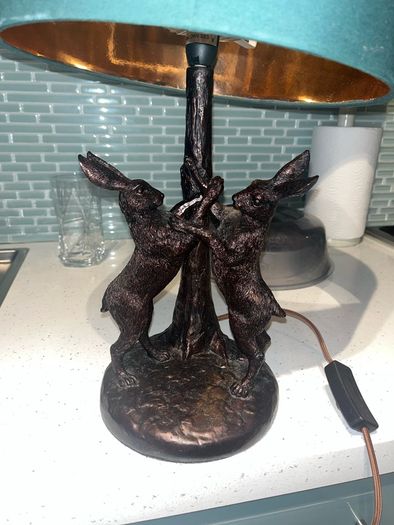 Green Lamp with Rabbits / Hares