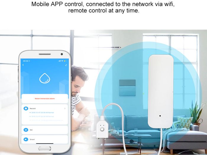Home Alarm Water Leakage Alarm Independent WIFI Water Leak Sensor Detector Flood Alert Overflow Security Alarm System