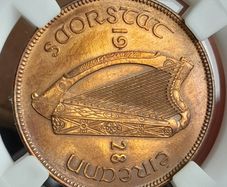 1928 Ireland Proof 1d Freestate Penny,, registered post included Read description