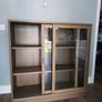 Ikea Cabinet with sliding glass doors, oak veneer 121x37x120 cm Image 2