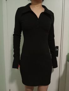 Zara black long sleeve dress