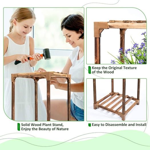 NEW SALE | Wood Plant Stand Indoor, 3 Tier Tall Plant Shelf Flower Pot Stands Display Rack Holder Outdoor