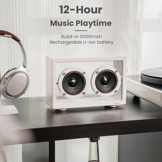 Transparent Cassette Portable Bluetooth Speaker, Minimalist Speakers Bluetooth Wireless Loud, HD Powerful Sound and Wide Compatibility for Indoor  and Outdoor