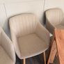 beige fabric dining chairs x 5 Image 2