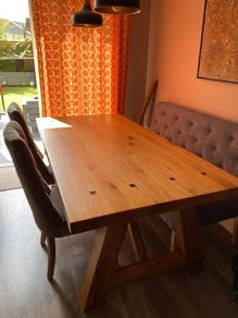 Dining table and chairs/bench