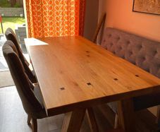 Dining table and chairs/bench