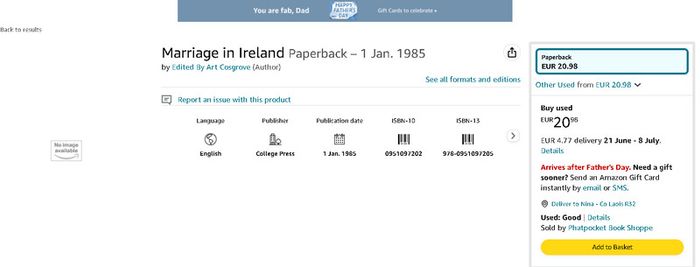 Marriage in Ireland Ed. by Art Cosgrove