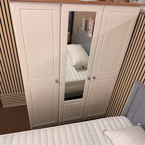 White and Oak Wardrobe - 3 Door