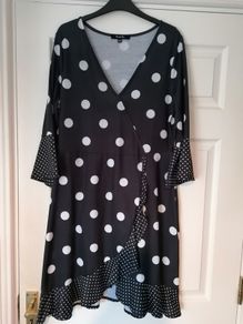 Simply Be Polka Dot Wrap Dress Size 14