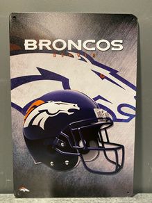 Denver Broncos Tin Metal sign