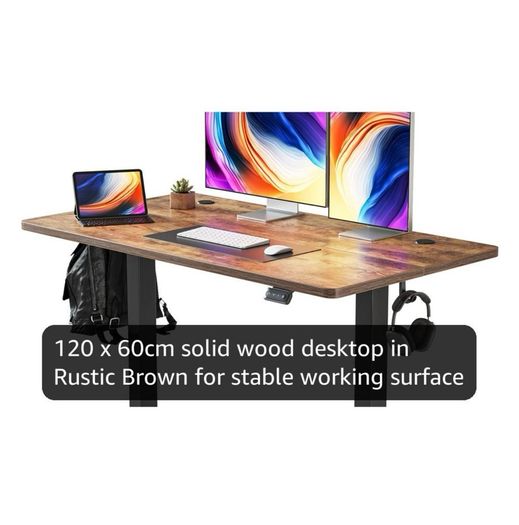 Electric Standing Desk Height Adjustable For Gaming and Computer, 120 x 60cm Sit Stand