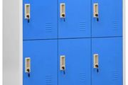 Locker Cabinet Light Grey and Blue 90x45x92.5 cm Steel