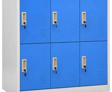Locker Cabinet Light Grey and Blue 90x45x92.5 cm Steel