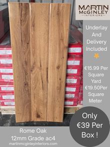 New 12mm Rome High Gloss Laminated Flooring